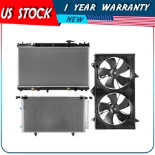 AC Condenser Radiator Cooling Fan Kit For 2004 2005 2006-2008 Toyota Solara