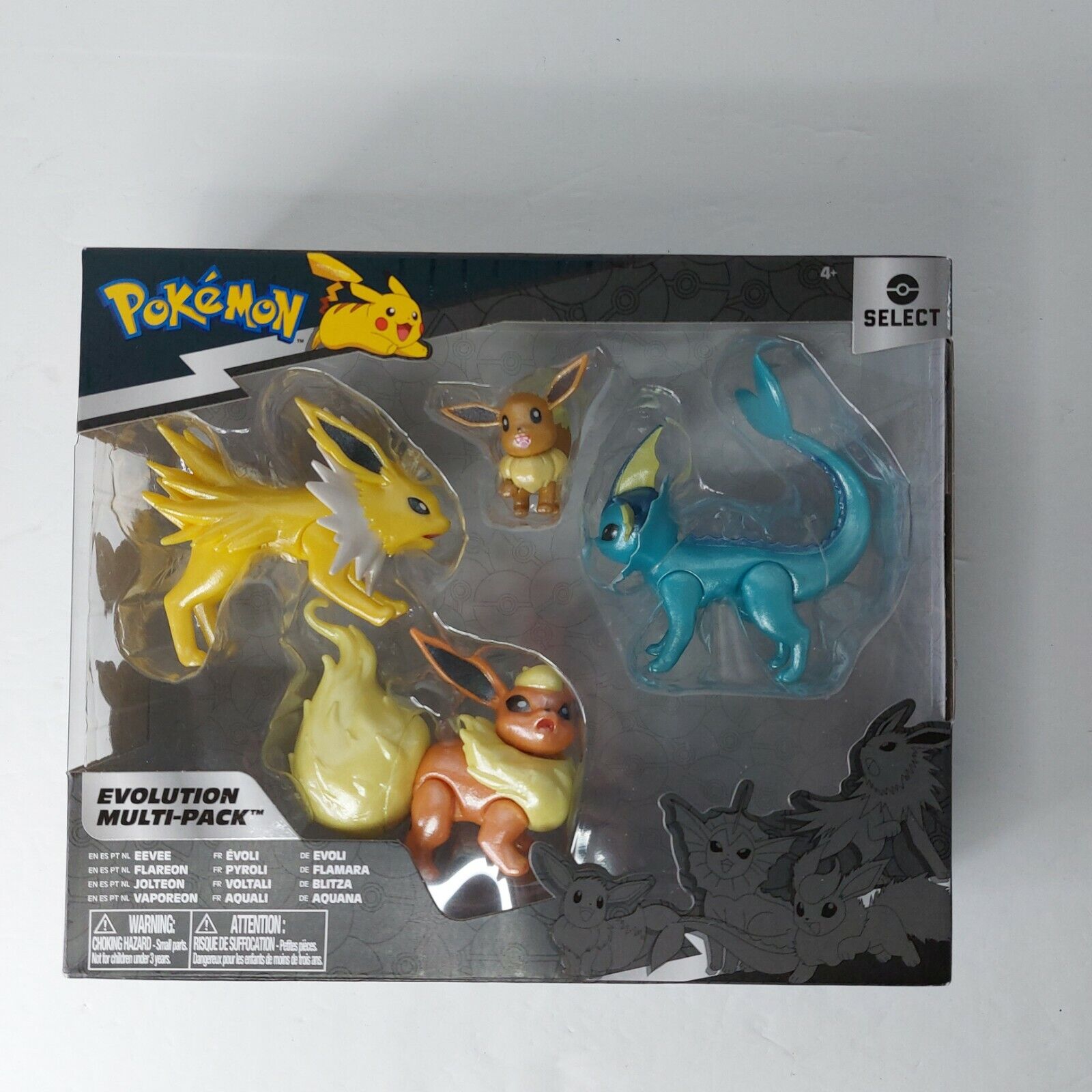 Figuras De Ação Pokémon Eevee, Jolteon, Vaporeon e Flareon