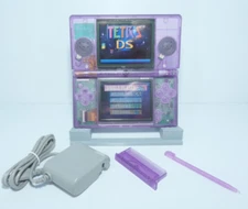 Nintendo DS Lite Transparent Clear Atomic Purple Handheld System with Charger