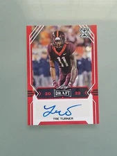 Tre Turner 2022 Leaf Draft Rookie Auto Red #BA-TT1 Football Card Virginia Tech