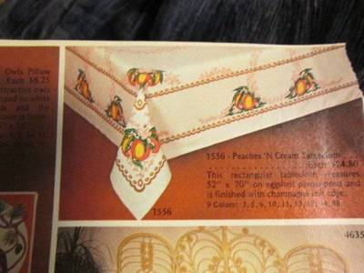Artex Peaches 'n Cream Stamped Tablecloth 52x70 Inches Ready To Paint OR Embroid