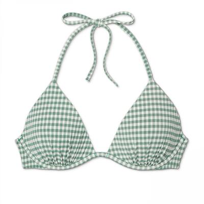nWT Shade Shore Women's Tropics Push Up Triangle Seersucker