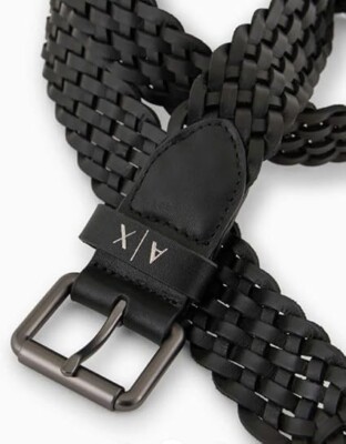 Armani Exchange Herrengürtel Woven Leather Belt