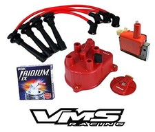 Vms Distributor Cap Rotor Wires Coil Ngk Spark Plugs For 92-00 Honda Civic D16