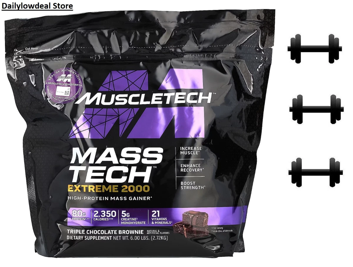 Muscletech Mass Tech Extreme 2000, Triple Chocolate Brownie, 6 lb 