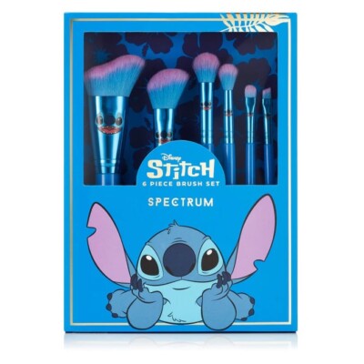 Spectrum Disney STITCH Collection 6pcs Brush Set Makeup Bag Kabuki