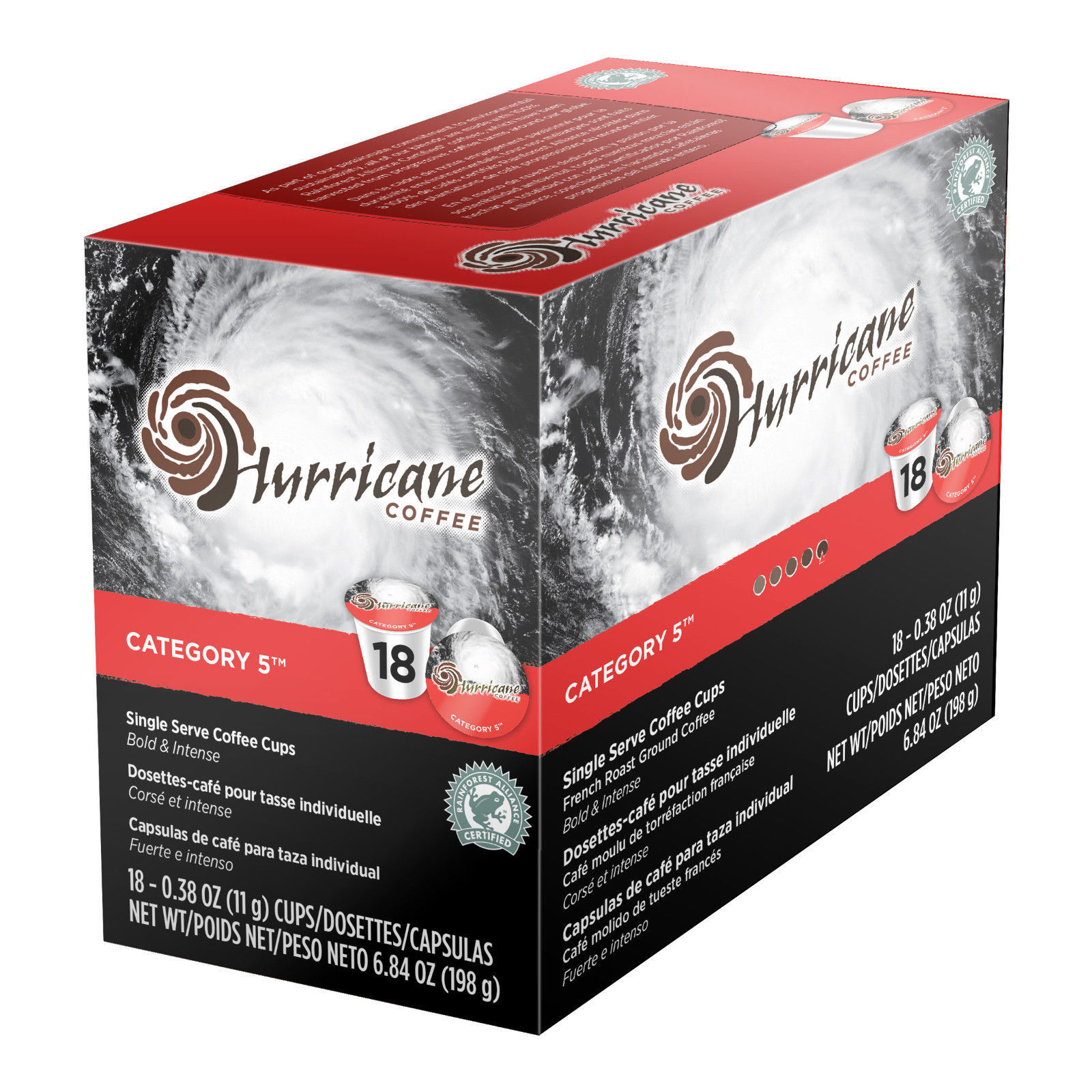 Hurricane Coffee Category 5 French Roast Coffee 24 to 144 Keurig Kcup