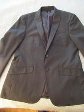 Kenneth Cole Reaction Men  s Suit Jacket 40S Brown Pin Striped