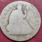 1868 Seated Liberty Half Dollar 50c Circulated #101618