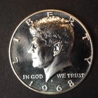 1968    S    PROOF  KENNEDY  SILVER  HALF DOLLAR **FREE SHIPPING**C1313