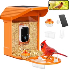 Bird Feeder with Camera 2K HD AI Smart Identify Birdspecies,2 Smart Bird Camera 