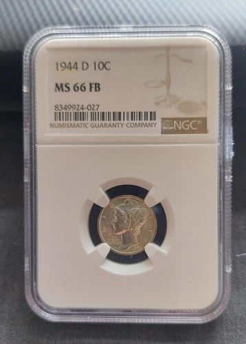 1944-D Mercury Dime~ NGC Graded MS66 FB ~Silver~ Free Shipping