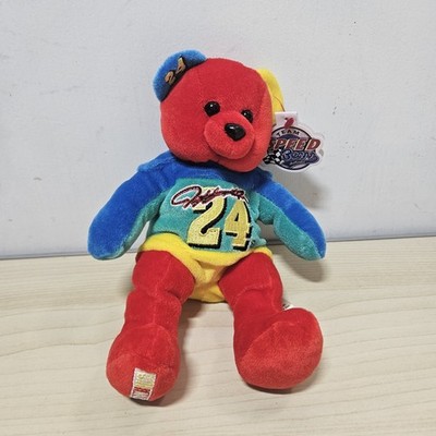 Jeff Gordon #24 NASCAR Rainbow Warriors Team Speed Plush Bear 8'' 1999 Vintage