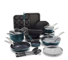 20 Piece Cookware and Bakeware Set, Diamond Infused PFAS-Free Ceramic Nonstic...