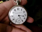 Antique HAMILTON 21 Jewel Men's Pocket Watch Keystone Silveroid Case Running