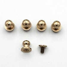 5pcs Brass Chicago Screws 6mm Round Stud Rivets Leather Craft Belt Bag DIY