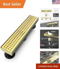 12 Inch Linear Shower Drain Rectangular Floor Drain with Accessories Square H...