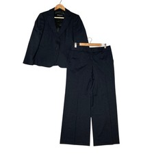 EMPORIO ARMANI Striped Tailored Jacket and Pants Suit, Set, 44, Navy Women USED