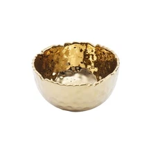 Pampa Bay Golden Millennium 4-inch Porcelain Snack Bowl, Gold