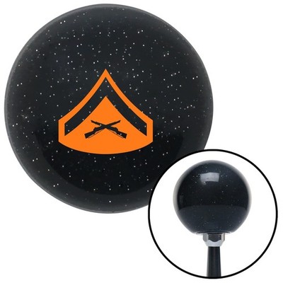Orange 02 Lance Corporal Black Metal Flake Shift Knob w/ M16x1.5 Insert Shifter