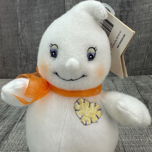 Hallmark Glimmer The Ghost 6" Peluche Imbottito Decorazione Halloween Fiocco Cuore Scintillante - Foto 7 di 8