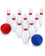 Bowling Set with 10 Soft Foam Bowling Pins & 2 Balls, Indoor Outdoor Bowling ...