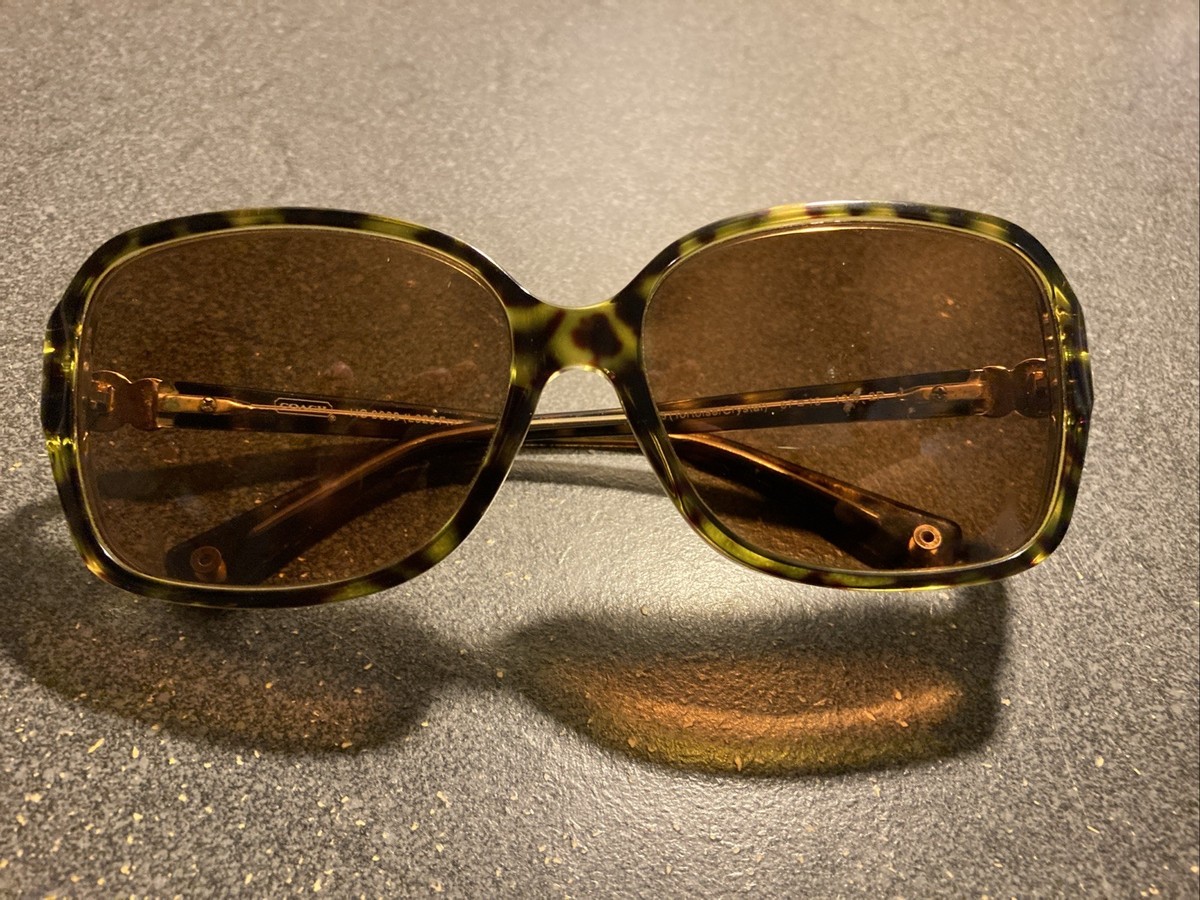 Coach HC8009 (L020 Frances) 5049/T5 READ DESC Sunglasses Tortoise 57-15-135 Coach Womens Sunglasses Frances HC8009 L020 Tortoise Crystal  main image 3