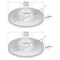 2X Topran Bremsscheiben 300Mm BelÜFtet Vorne Passend FÜR Ford Mondeo