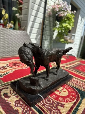 Bronze “Retour de chasse” – Chien de chasse – d’après Jules Moigniez - Photo 1/4
