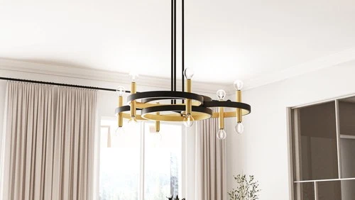 Quoizel WID5030 Winsland 12 Light 30"W Abstract Chandelier - Black - Picture 2 of 7