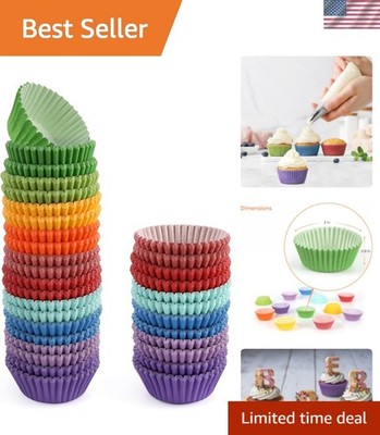 500 Pcs] Mini Cupcake Liners for Baking, Colorful Muffin Liners, Food Grade &...