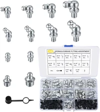70 Pcsgrease Fitting Assortment, Grease Fittings Kit, 1/4" 1/8" M6 M8 Straight 9