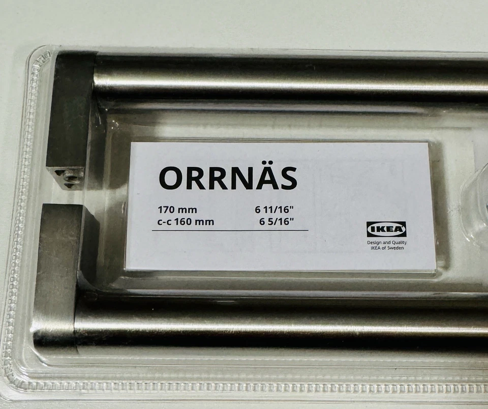 IKEA Orrnäs Möbelgriffe Griff Griffe 170 mm ‪Silber 160 Edelstahl 903.669.95 Neu - Bild 3 von 3