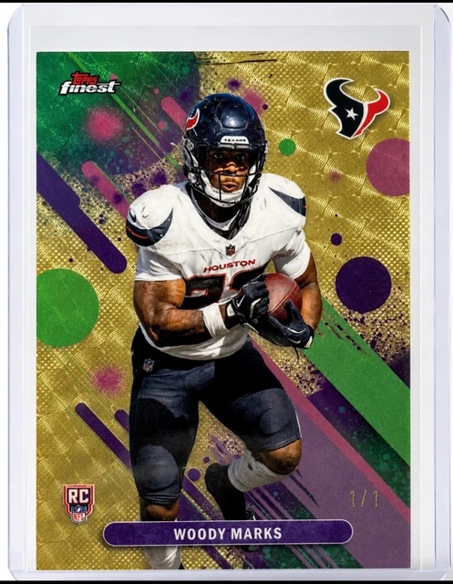 2025-26 TOPPS FINEST WOODY MARKS 1/1 SUPERFRACTOR RC ONLY CARD IN SET 1/1 TEXANS