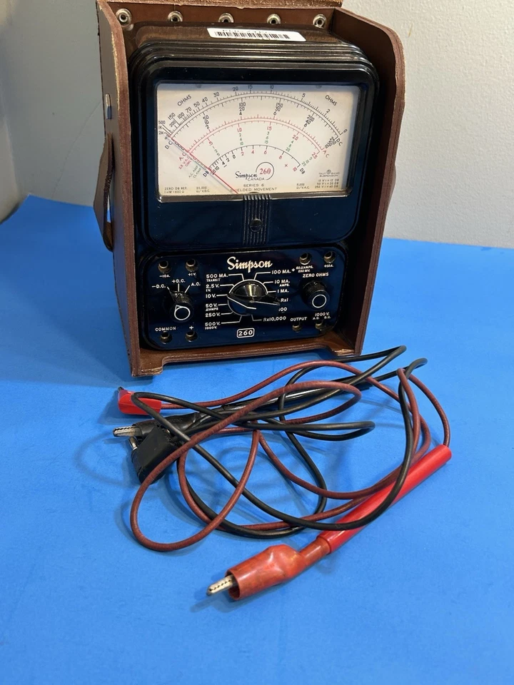 Simpson Multimeter 260 Series 6 In Leather Case TESTED Working Well - Image 2 of 4
