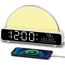 HAODINGMAI Sunrise Alarm Clock Wake Up Light with Sunrise Simulation White No...