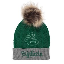 Official Harry Potter Slytherin Fur Bobble Hat NEW