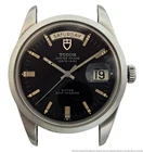 Scarce Black Dial Jumbo Rolex Tudor President Day Dat Vintage 7017 Wrist Watch