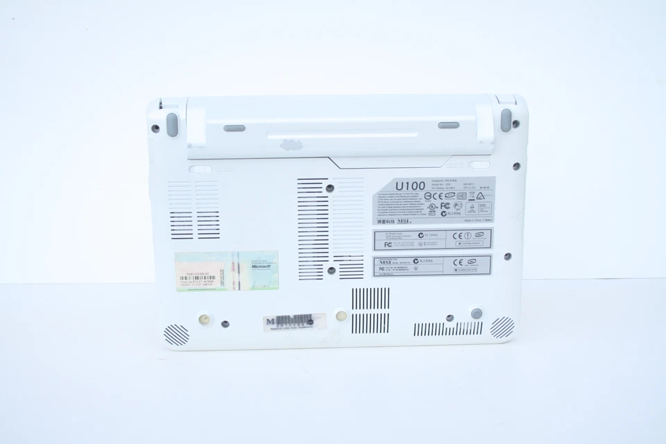 MSI White Wind U100 Laptop Intel Atom Windows XP *UNTESTED - Image 3 of 4