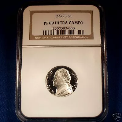 1996-S JEFFERSON GEM PROOF NICKEL-NGC GRADED PF-69 UCAM