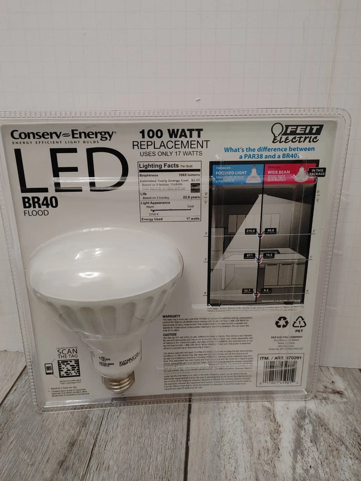 Feit Electric Conserv-Energy Dimmable BR40 LED 17 Watt 1065L Flood Light Bulb - Image 3 of 4