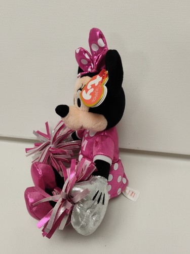 Disney TY Sparkle Minnie Mouse Cheerleader 9" Stuffed Doll Plush Toy New W Tags - Picture 2 of 2