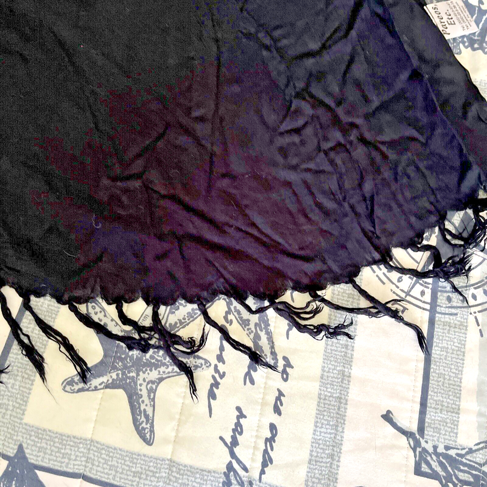 BLACK SWIMSUIT COVER-UP, SARONG, FRINGED BEACHWEAR, SARONG, PAREO | eBay