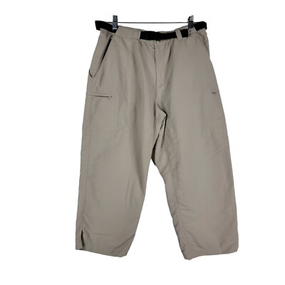 The North Face Women's Large Cropped Pants Pockets Belted Khaki