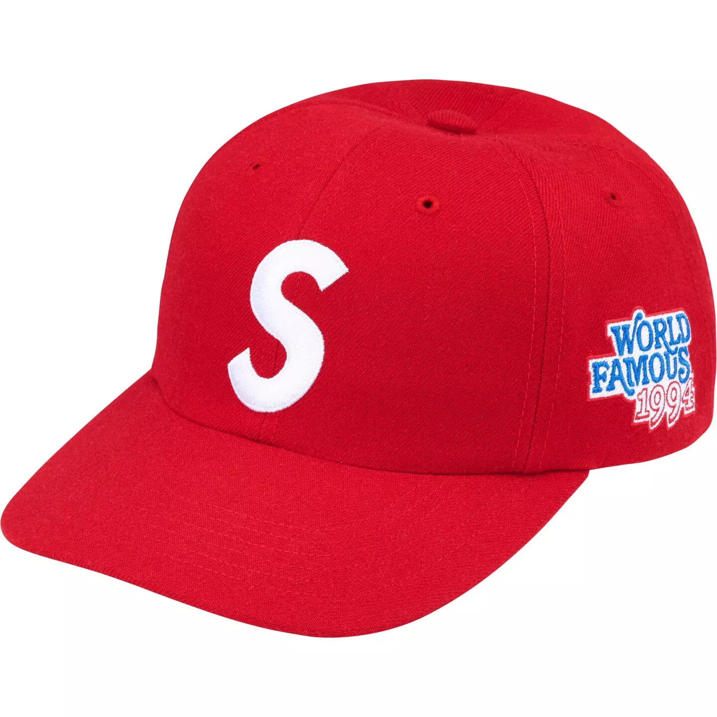 Logo Supreme World Famous S 6 panneaux rouge