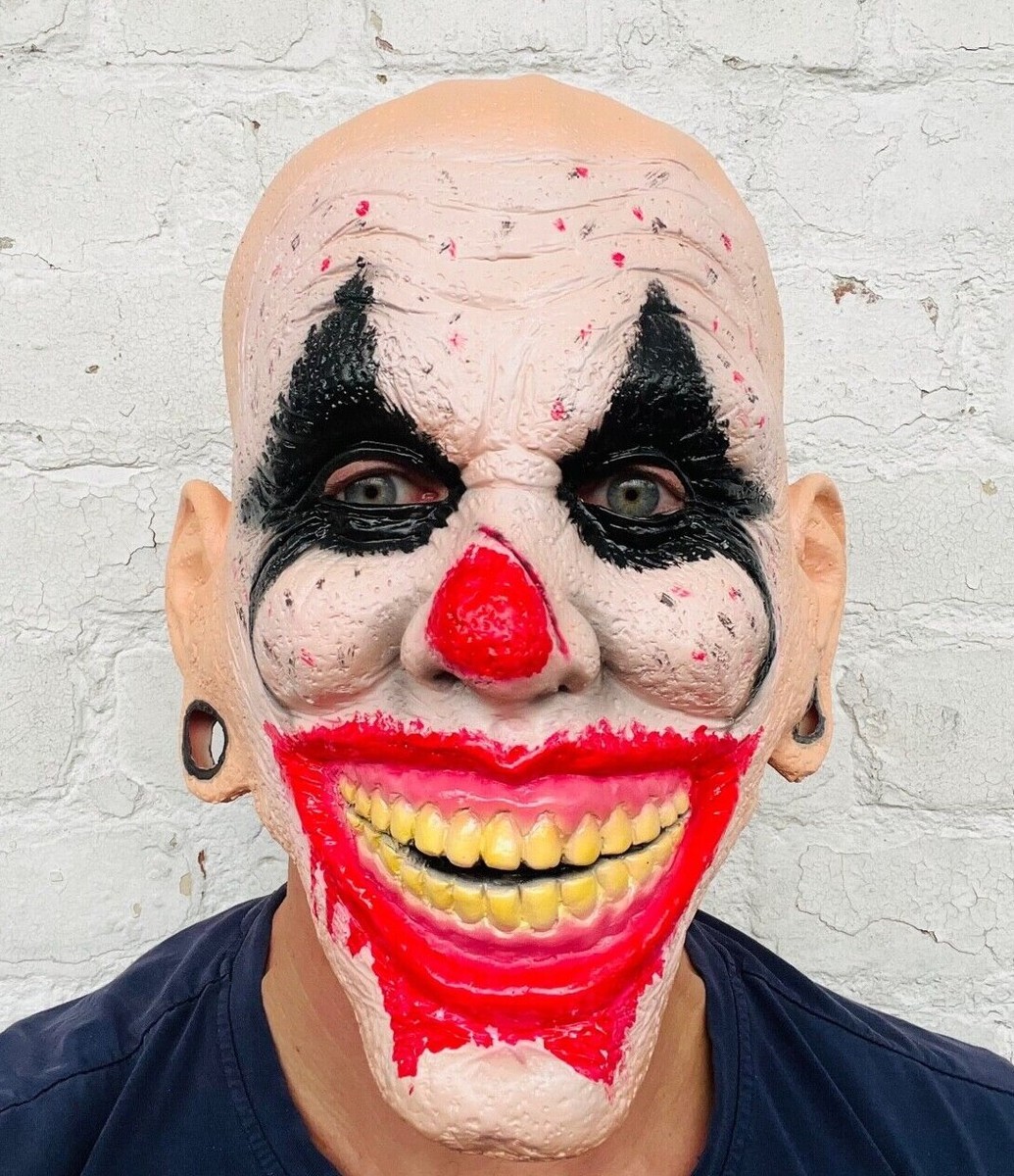 Scary Clown Rubber Mask Evil Grin Joker Scary Clown Rubber Mask Evil Grin Joker