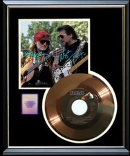 WILLIE NELSON WAYLON JENNINGS GOLD RECORD W- PRINTED SIGNED AUTOGRAPHS RARE !