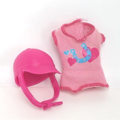 Barbie Sister Skipper Doll Pink Horse Riding Helmet Shirt