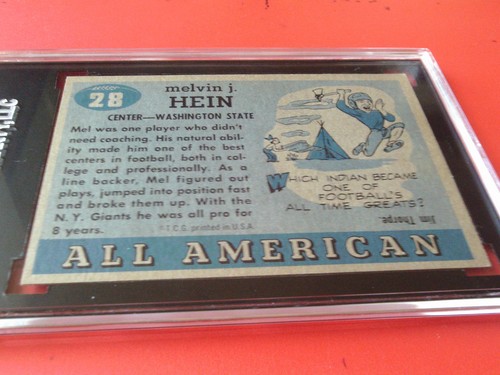 1955 MEL HEIN ROOKIE SHORT PRINT # 28 TOPPS ALL AMERICAN SGC 80 - Picture 3 of 3