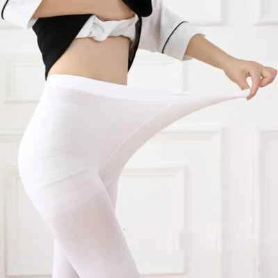 Frühling Samt Weiße Damenstrumpfhosen Plus Size - Ballett Tanz Strumpfhosen - Bild 1 von 4